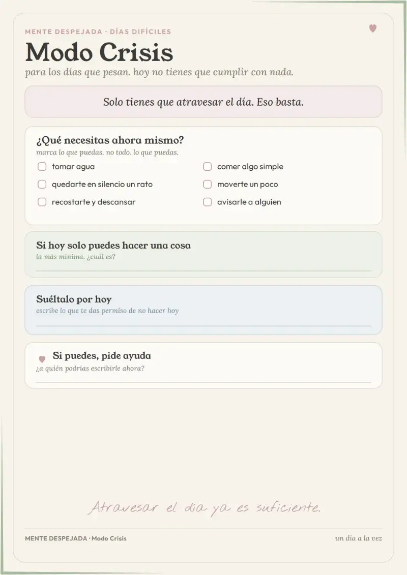 Página Modo Crisis